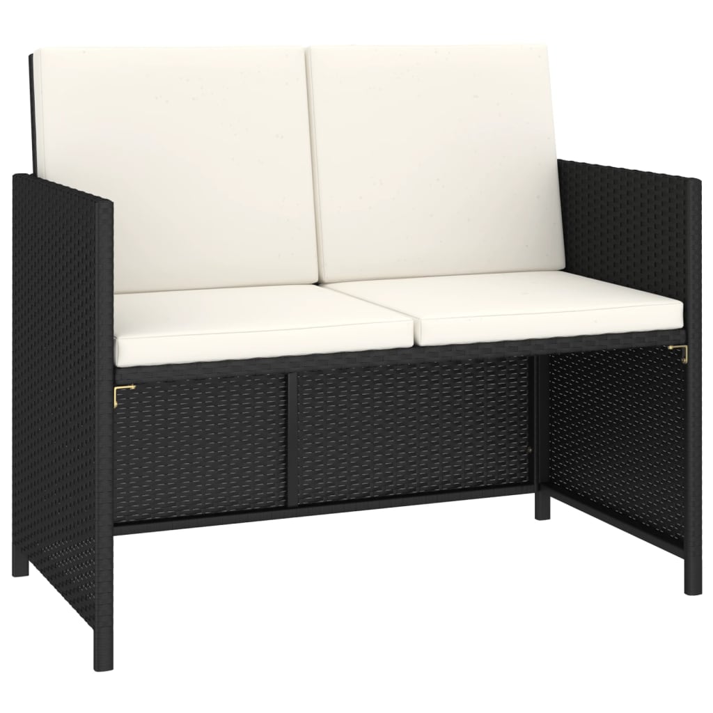 Salon de jardin 6 pcs avec coussins Résine tressée Noir - XIOS