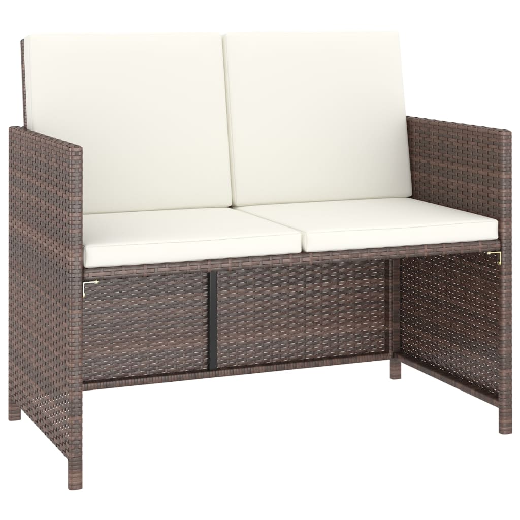Ensemble à manger d'extérieur avec coussins 6pcs Résine tressée - XIOS