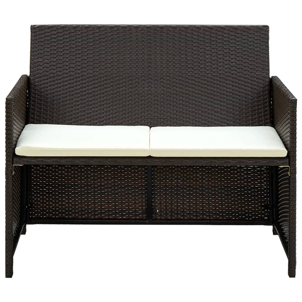 Salon de jardin 4 pcs avec coussins Résine tressée Marron - XIOS