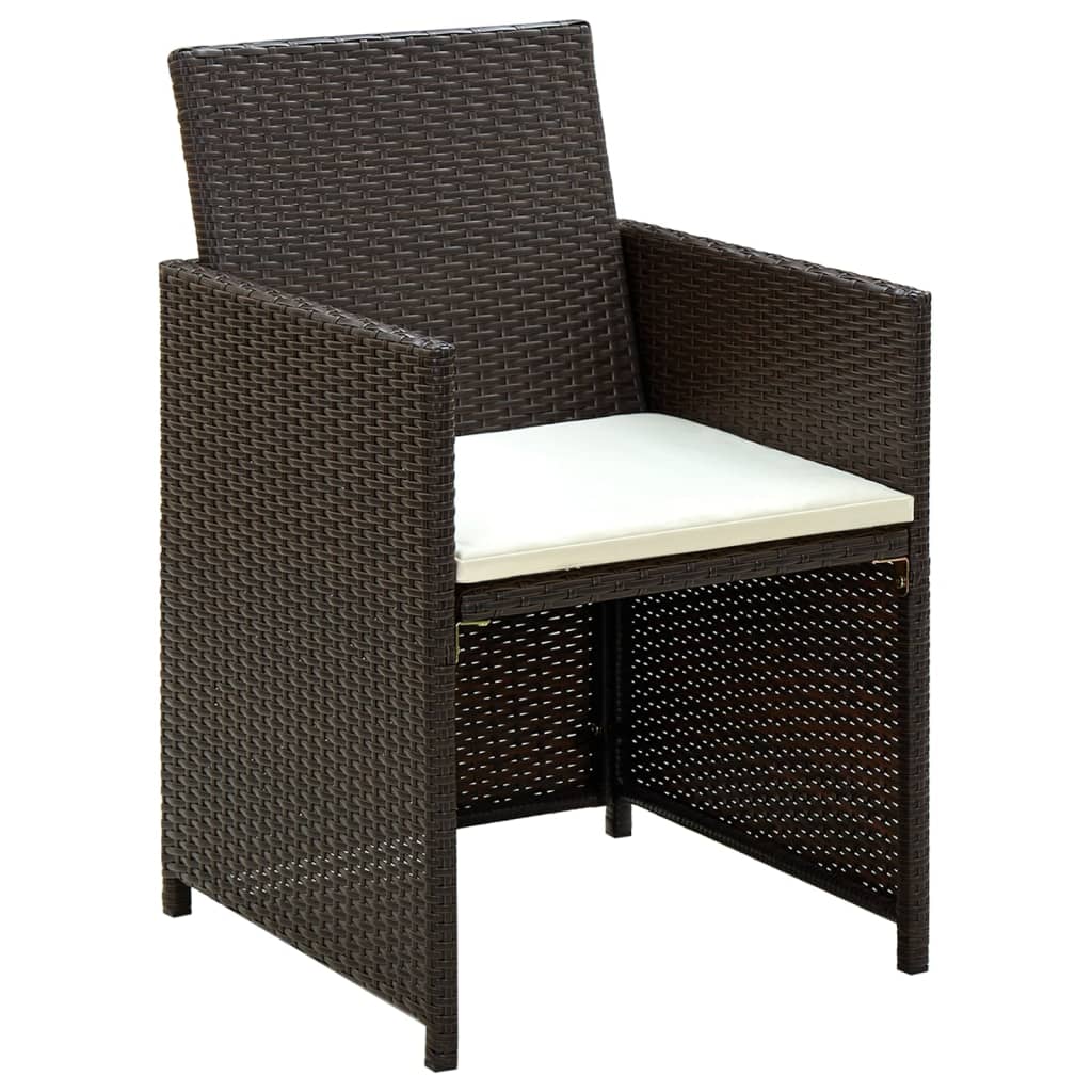 Salon de jardin 4 pcs avec coussins Résine tressée Marron - XIOS