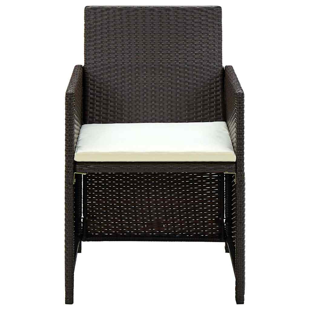Salon de jardin 4 pcs avec coussins Résine tressée Marron - XIOS