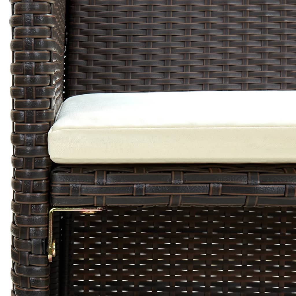 Salon de jardin 4 pcs avec coussins Résine tressée Marron - XIOS