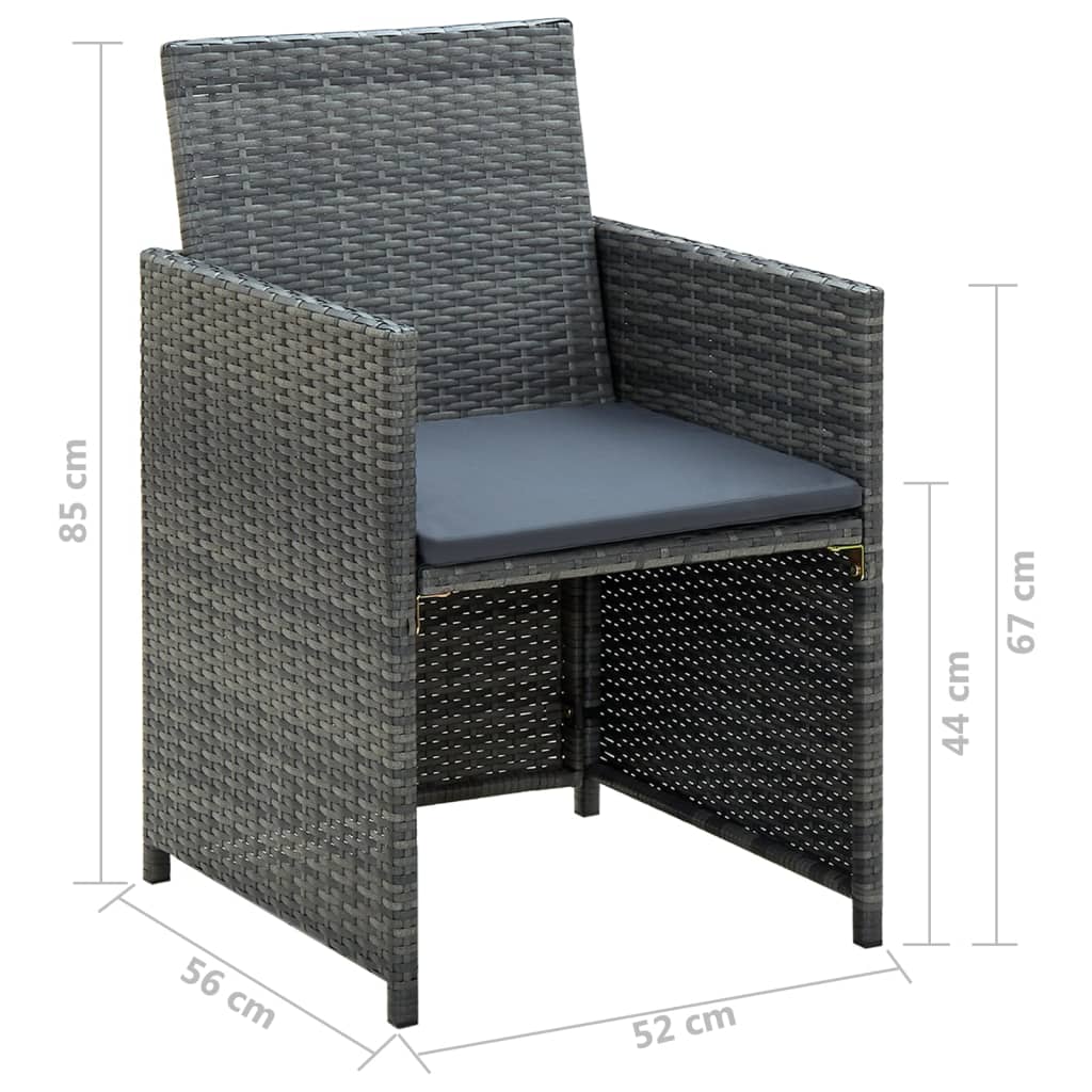 Salon de jardin 4 pcs avec coussins résine tressée gris - XIOS