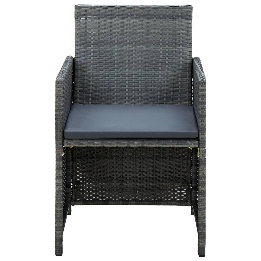Salon de jardin 4 pcs avec coussins résine tressée gris - XIOS