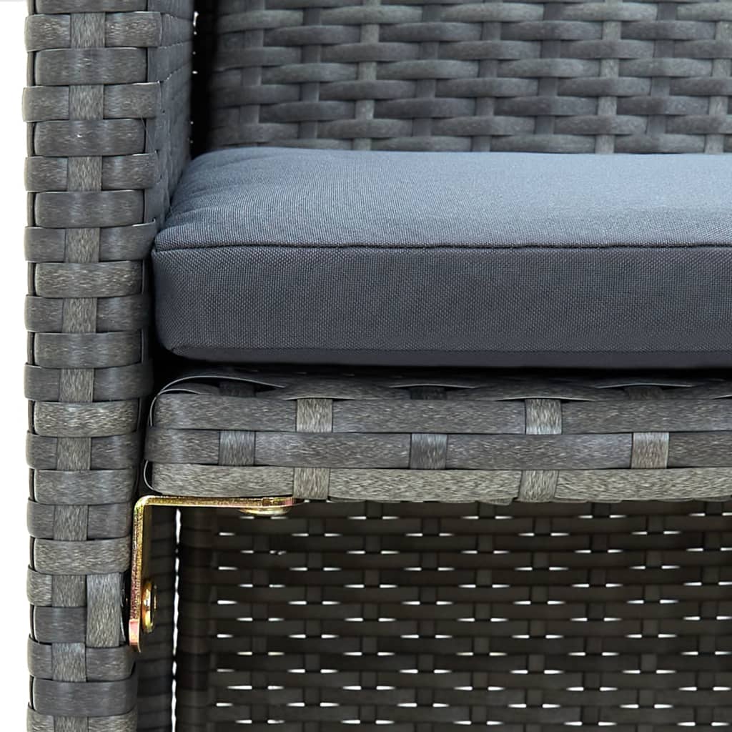 Salon de jardin 4 pcs avec coussins résine tressée gris - XIOS