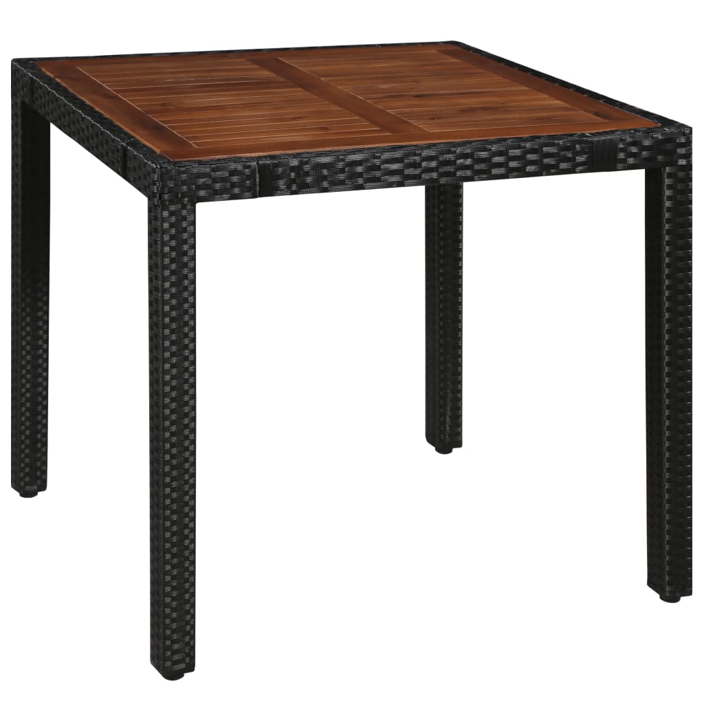Ensemble à manger d'extérieur 5 pcs Rotin et bois d'acacia Noir - XIOS