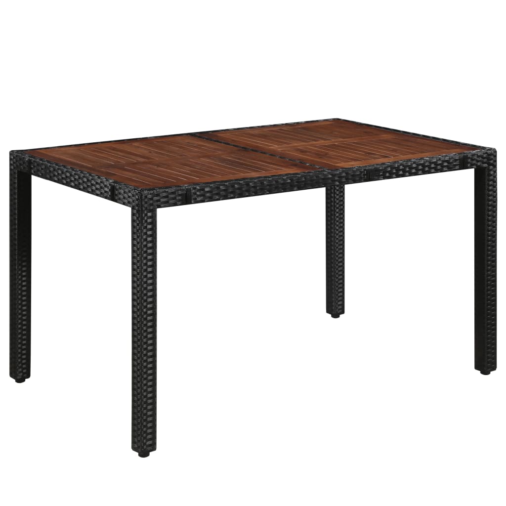 Ensemble à manger d'extérieur 7pcs Résine tressée acacia Noir - XIOS