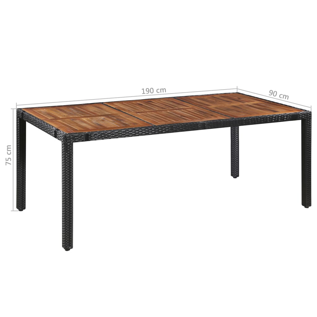 Ensemble à manger d'extérieur 9 pcs résine tressée et acacia - XIOS