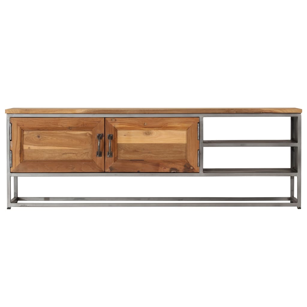 Meuble TV Teck recyclé et acier 120x30x40 cm - XIOS