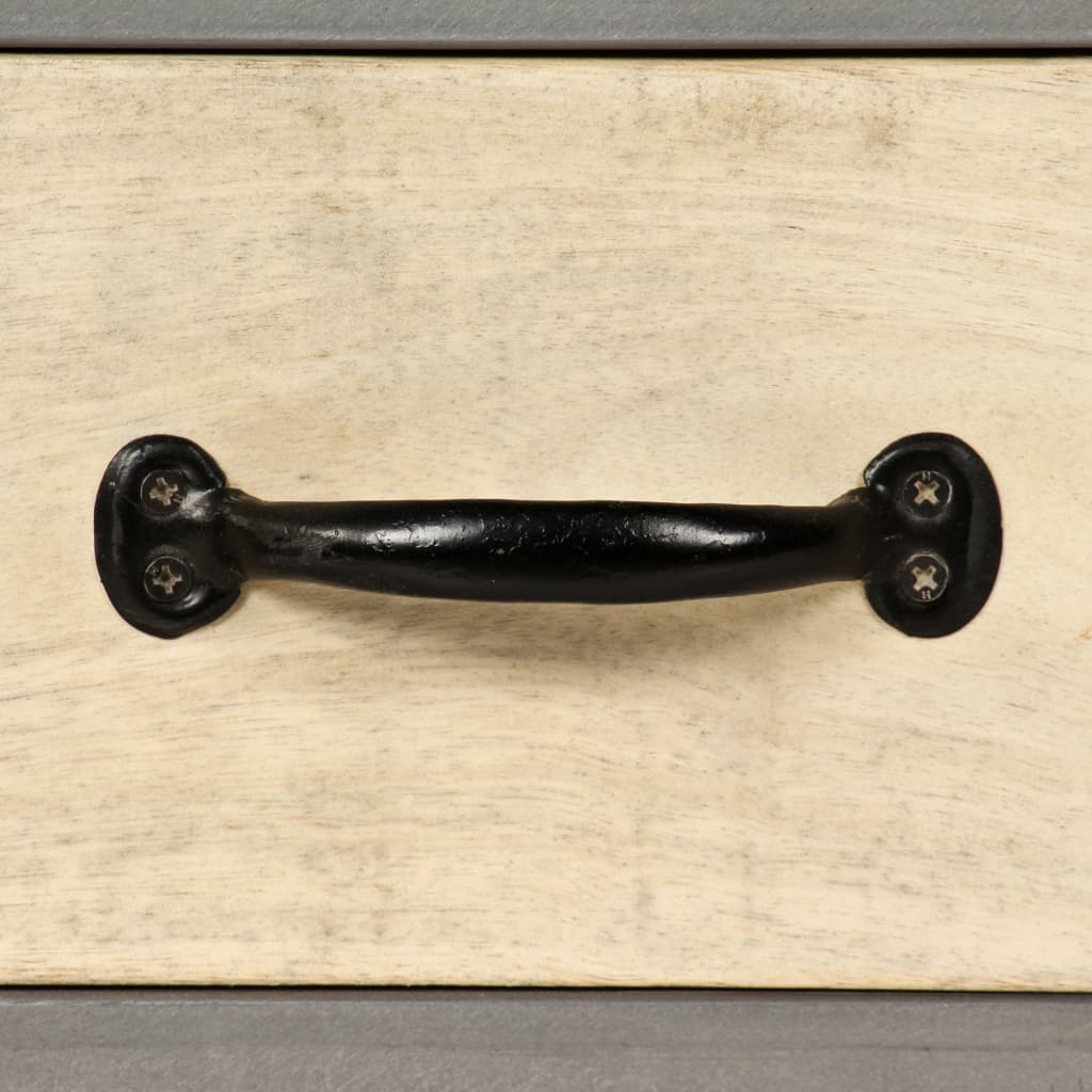 Meuble TV Bois de manguier massif et acier 120x30x45 cm - XIOS