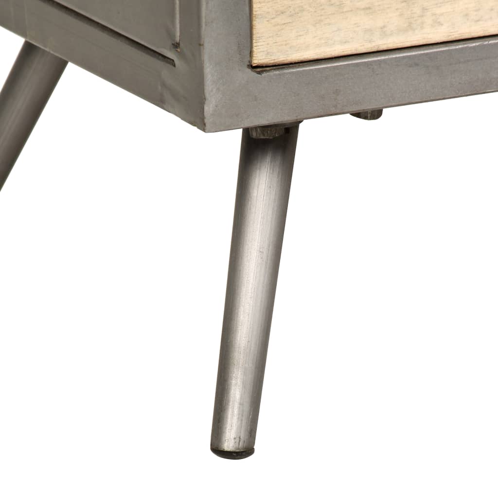 Meuble TV Bois de manguier massif et acier 120x30x45 cm - XIOS