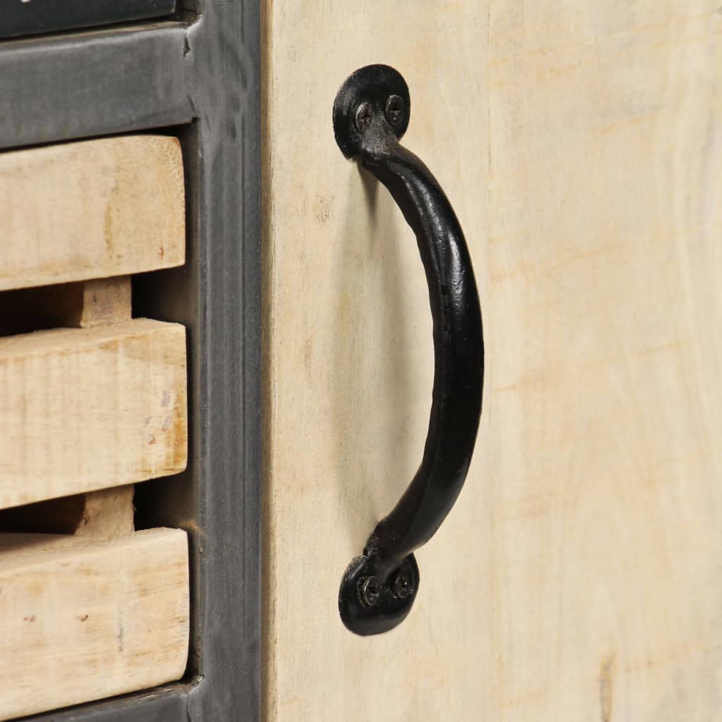 Buffet Bois de manguier massif et acier 65x33x76 cm - XIOS