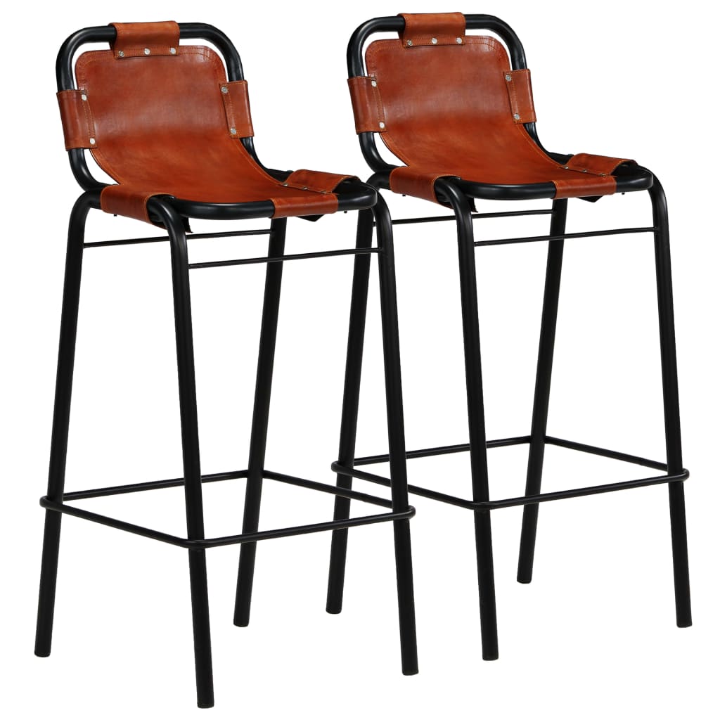 Ensemble de bar 3 pcs Bois massif recyclé et cuir de chèvre