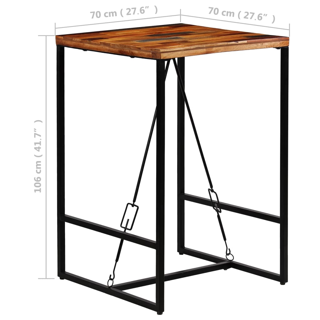 Table de bar Bois de récupération massif 70x70x106 cm - XIOS