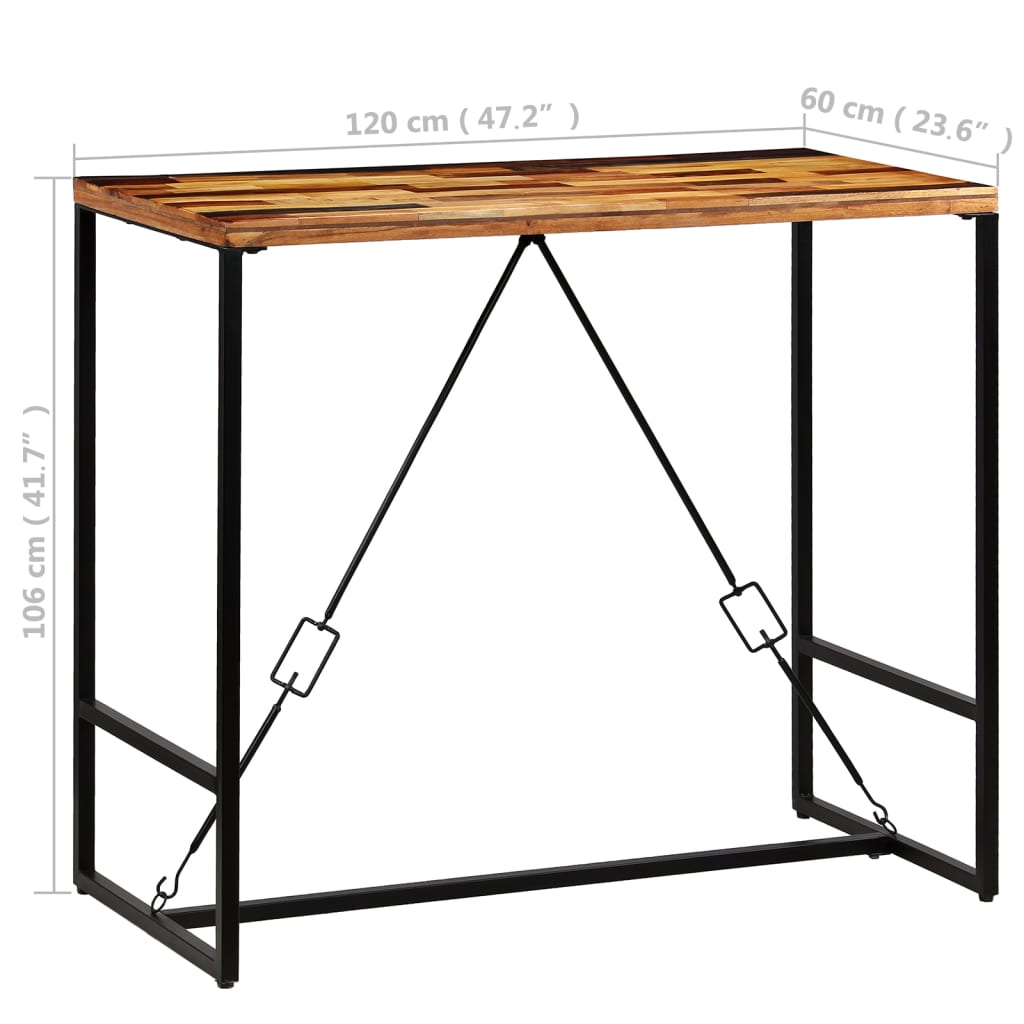 Table de bar Bois de récupération massif 120x60x106 cm - XIOS