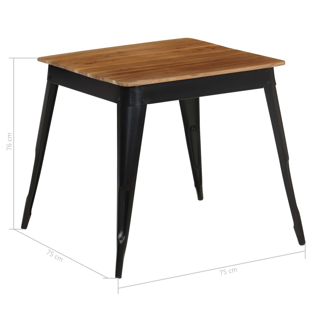 Table à manger Bois d'acacia massif et acier 75x75x76 cm - XIOS