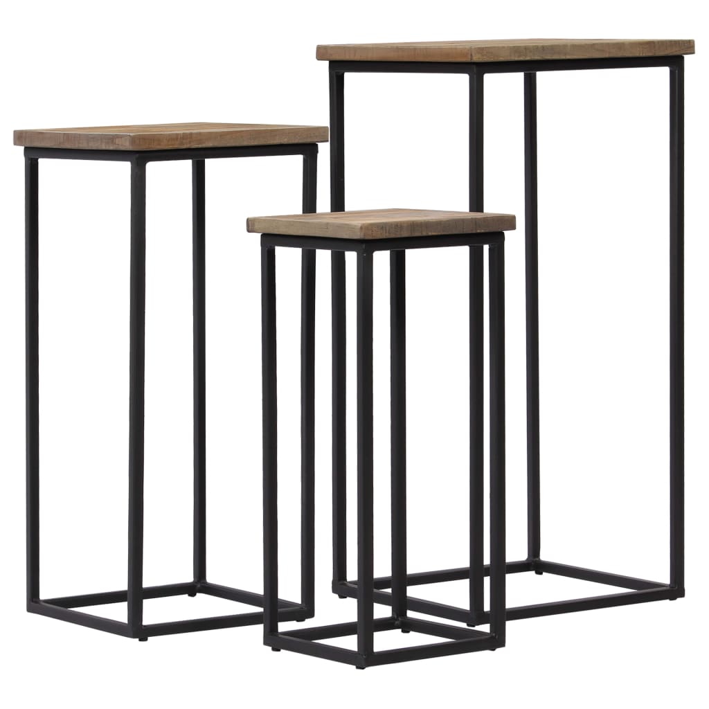 Ensemble de tables pour plante 3 pcs Teck recyclé - XIOS
