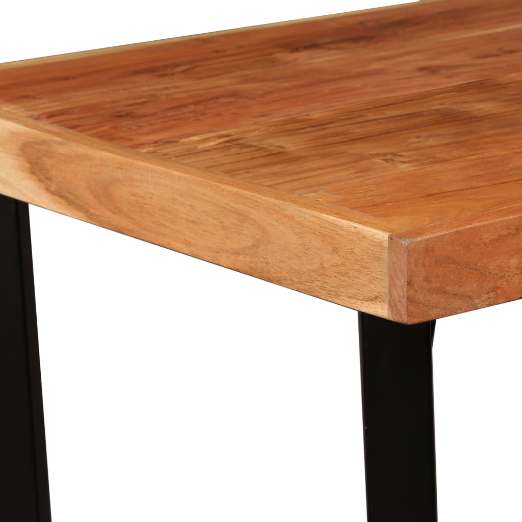 Ensemble de bar 3 pcs Bois d'acacia massif et cuir véritable - XIOS