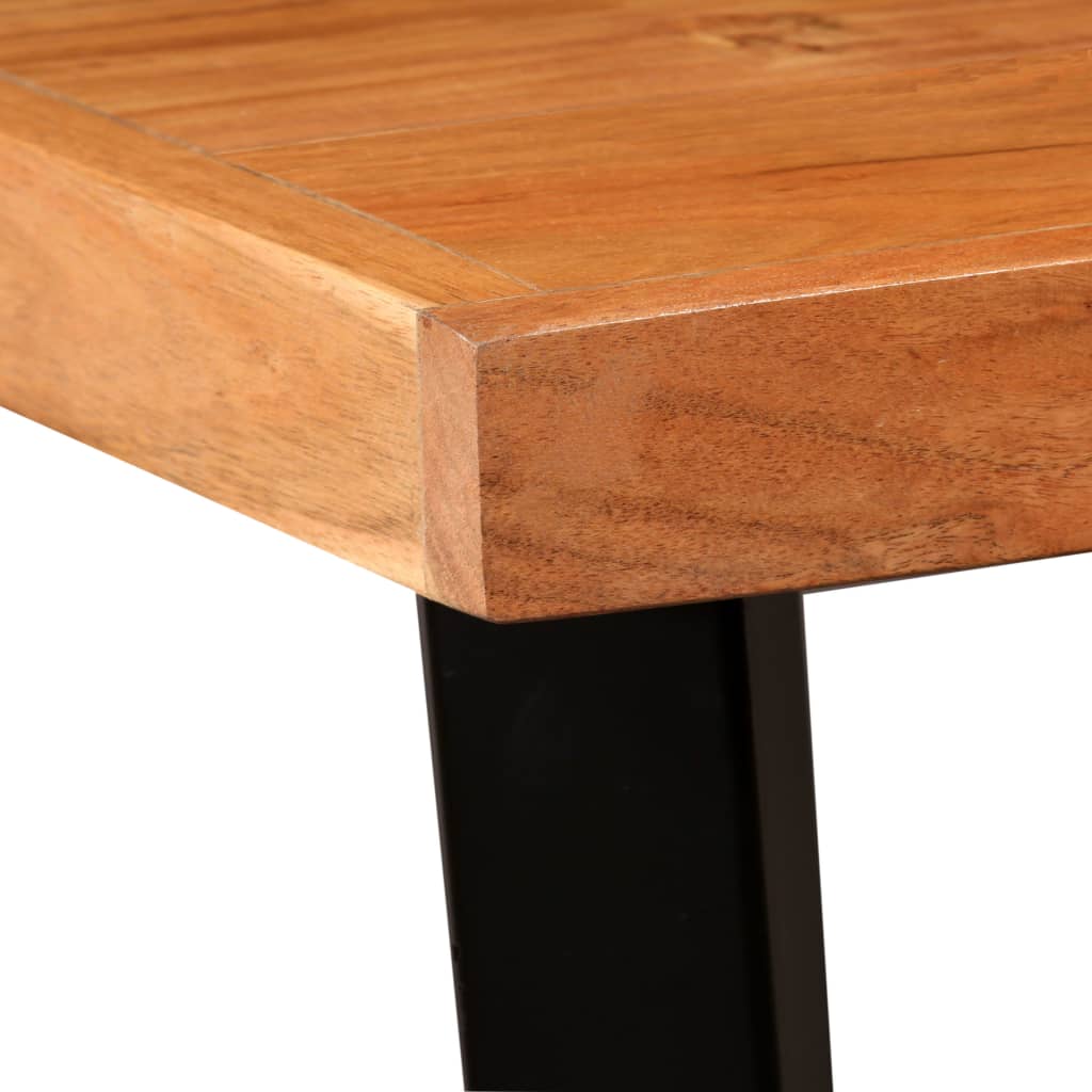 Ensemble de bar 3 pcs Bois d'acacia massif et cuir véritable - XIOS
