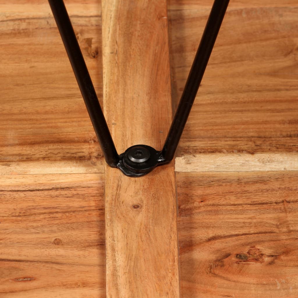 Ensemble de bar 3 pcs Bois d'acacia massif et cuir véritable - XIOS