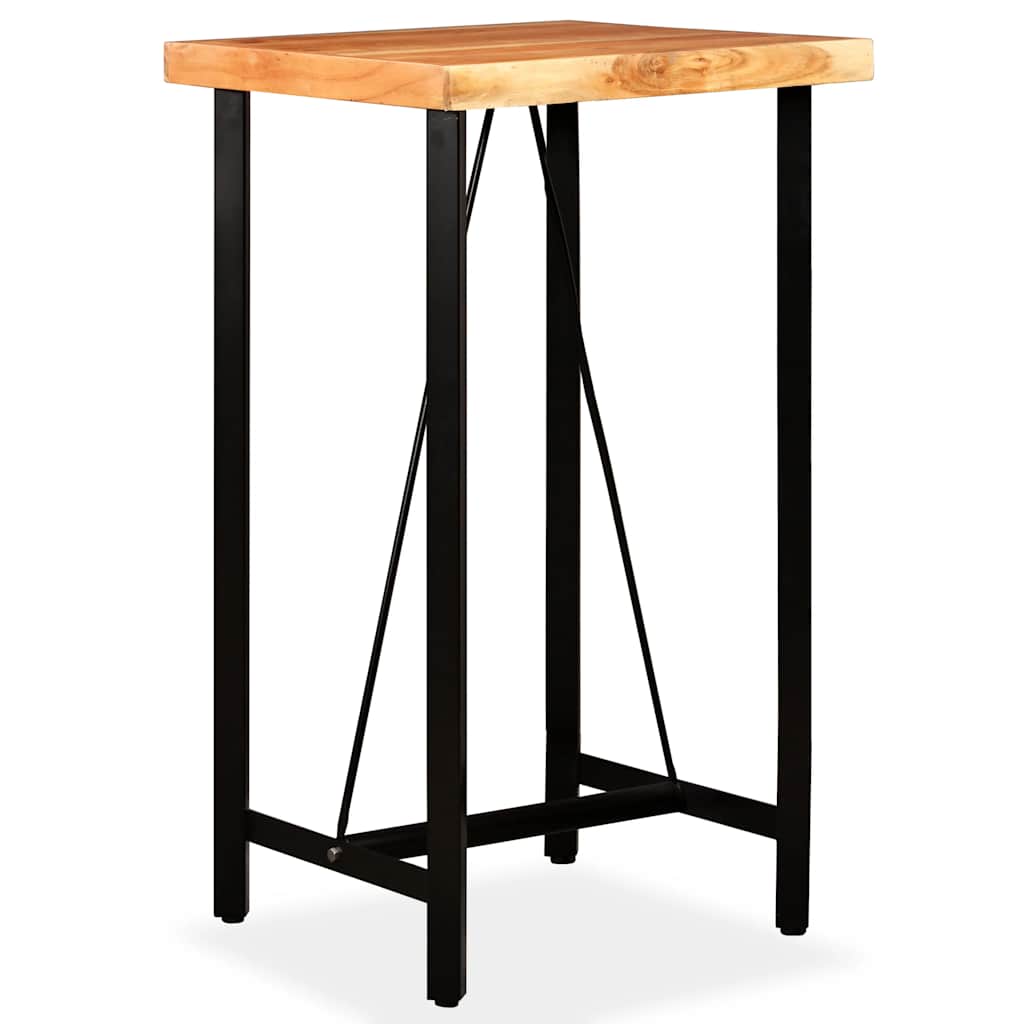 Ensemble de bar 3 pcs Bois d'acacia Cuir véritable et toile - XIOS