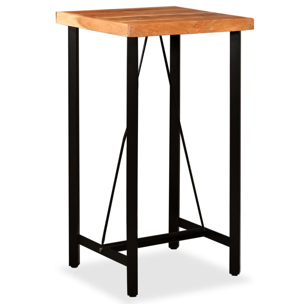 Ensemble de bar 3 pcs Bois d'acacia Cuir véritable et toile - XIOS