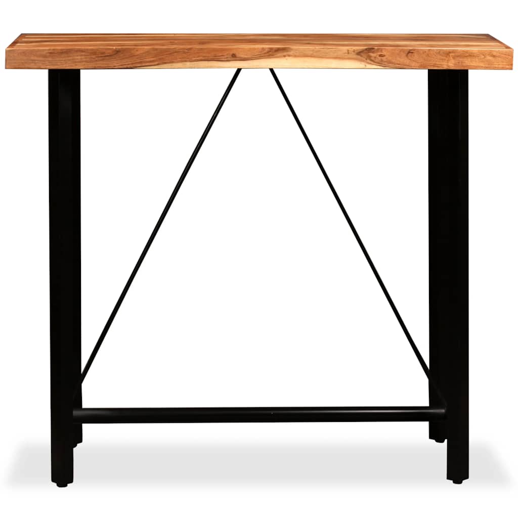 Ensemble de bar 5 pcs Bois d'acacia massif et cuir véritable - XIOS