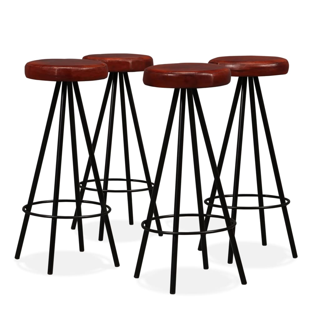 Ensemble de bar 5 pcs Bois d'acacia massif et cuir véritable - XIOS