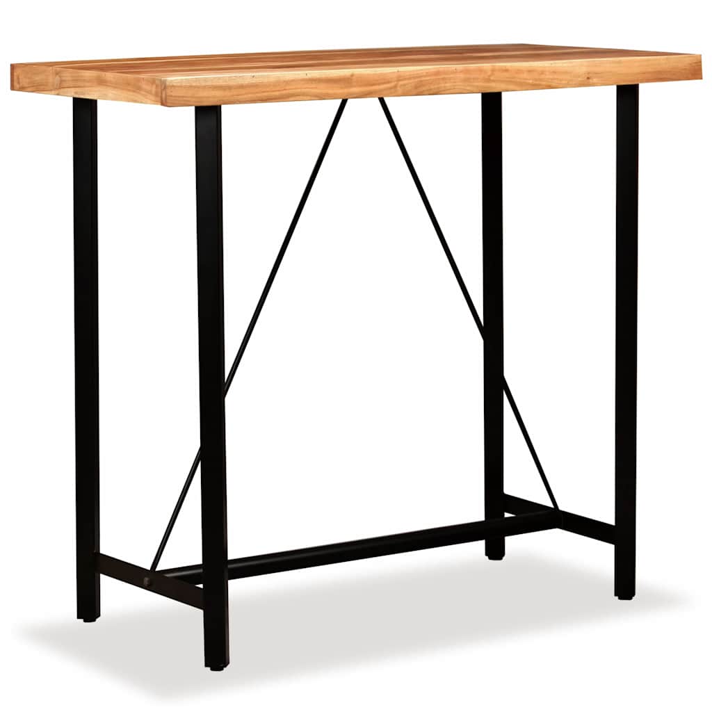 Ensemble de bar 5 pcs Bois d'acacia Cuir véritable et toile - XIOS