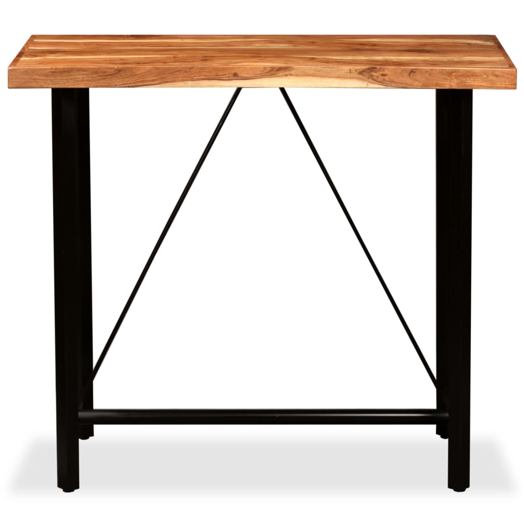 Ensemble de bar 5 pcs Bois d'acacia Cuir véritable et toile - XIOS