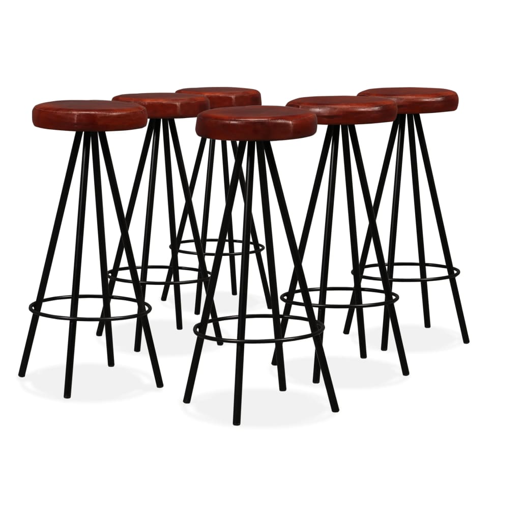 Ensemble de bar 7 pcs Bois d'acacia massif et cuir véritable - XIOS