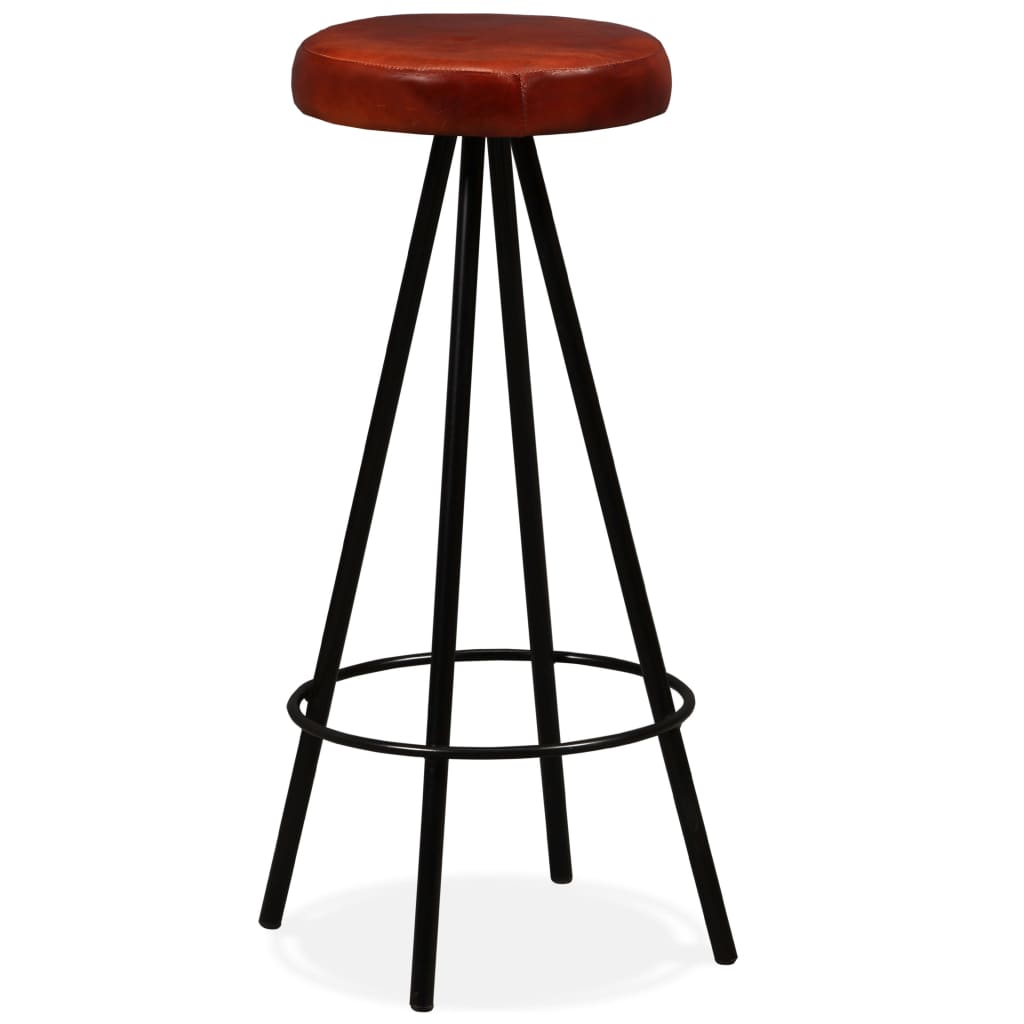 Ensemble de bar 3 pcs Bois massif recyclé et cuir véritable - XIOS