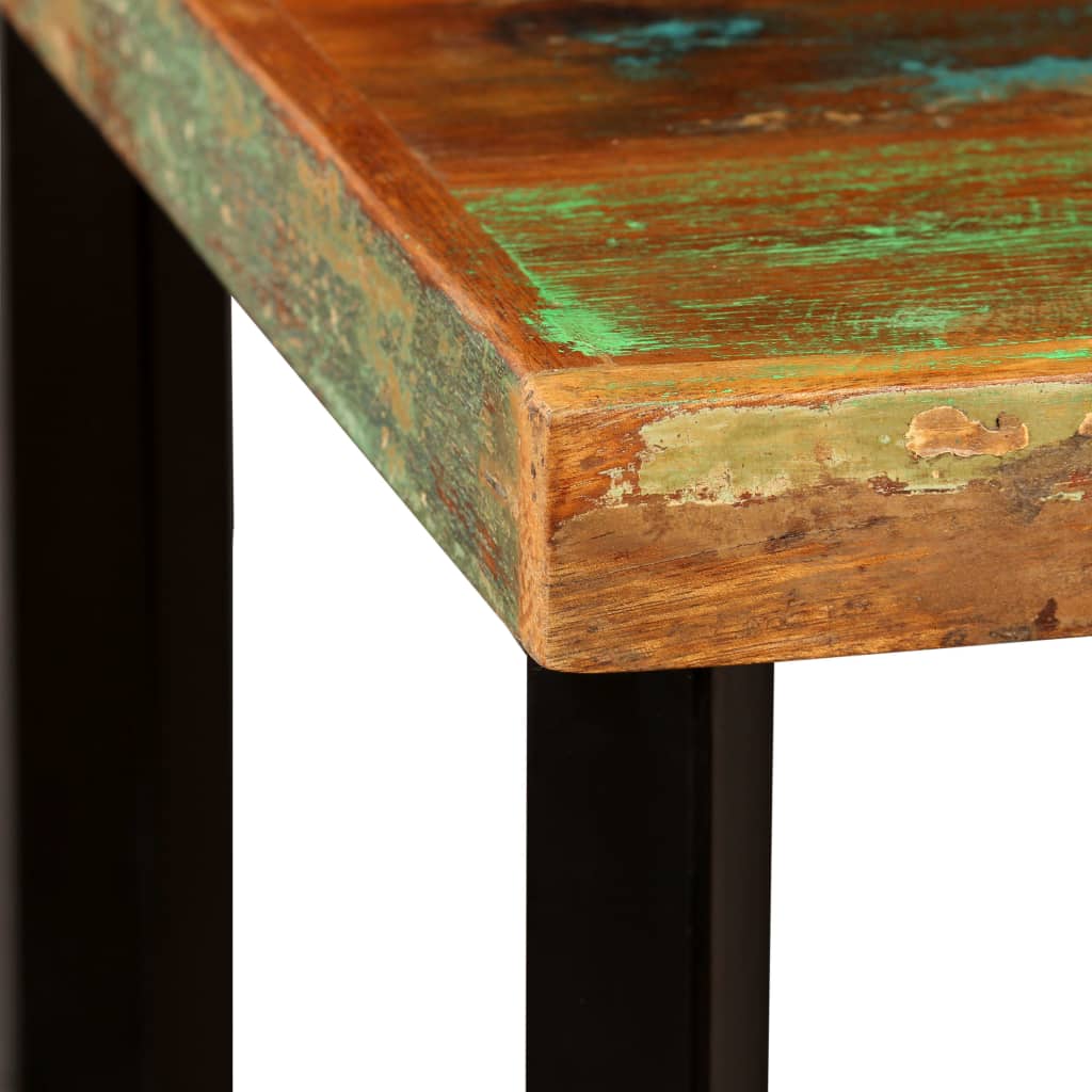 Ensemble de bar 3 pcs Bois de récupération Cuir véritable et toile - XIOS