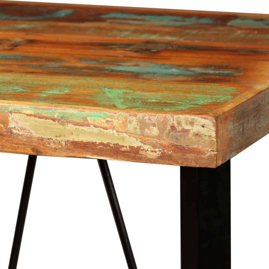Ensemble de bar 3 pcs Bois de récupération Cuir véritable et toile - XIOS