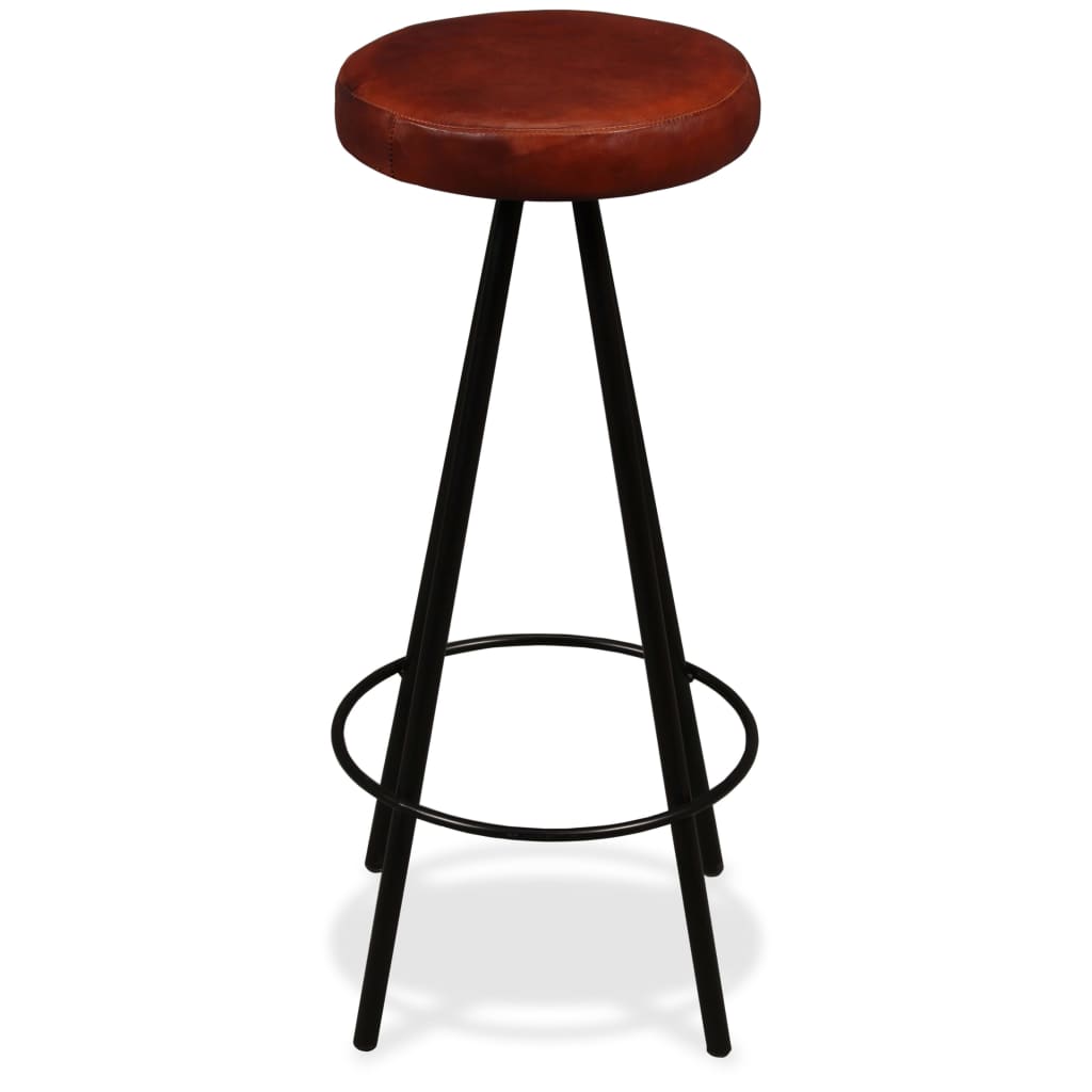 Ensemble de bar 5 pcs Bois massif recyclé et cuir véritable - XIOS