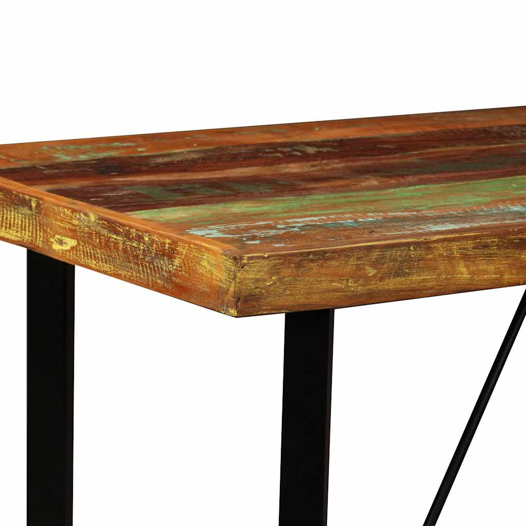 Ensemble de bar 5 pcs Bois massif recyclé et cuir véritable - XIOS