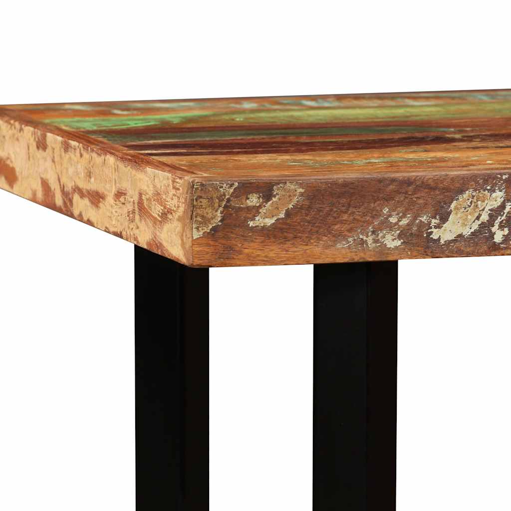 Ensemble de bar 5 pcs Bois massif recyclé et cuir véritable - XIOS