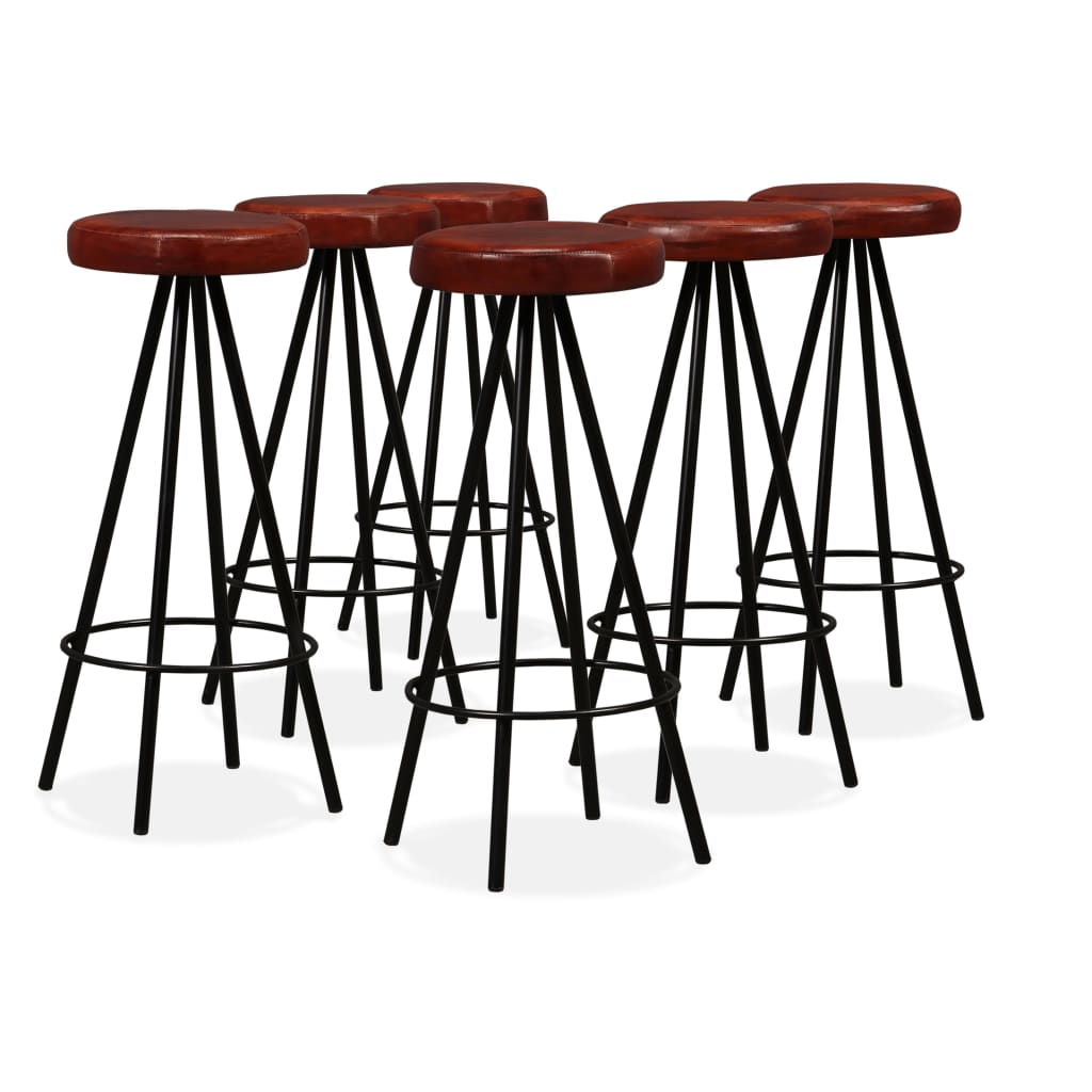 Ensemble de bar 7 pcs Bois massif recyclé et cuir véritable - XIOS