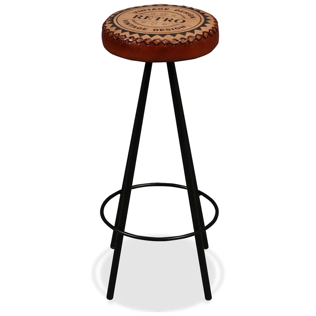 Ensemble de bar 7 pcs Bois de récupération Cuir véritable et toile - XIOS