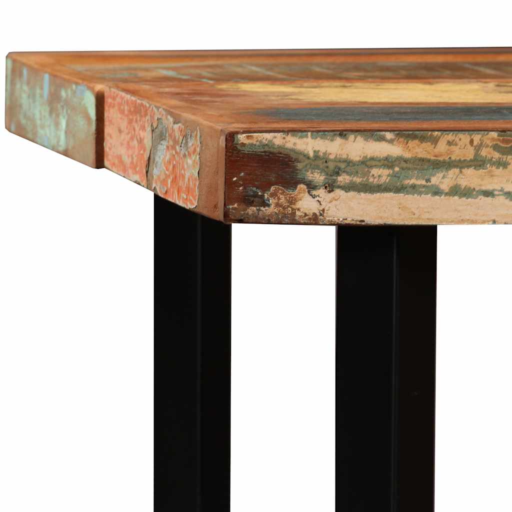 Ensemble de bar 7 pcs Bois de récupération Cuir véritable et toile - XIOS