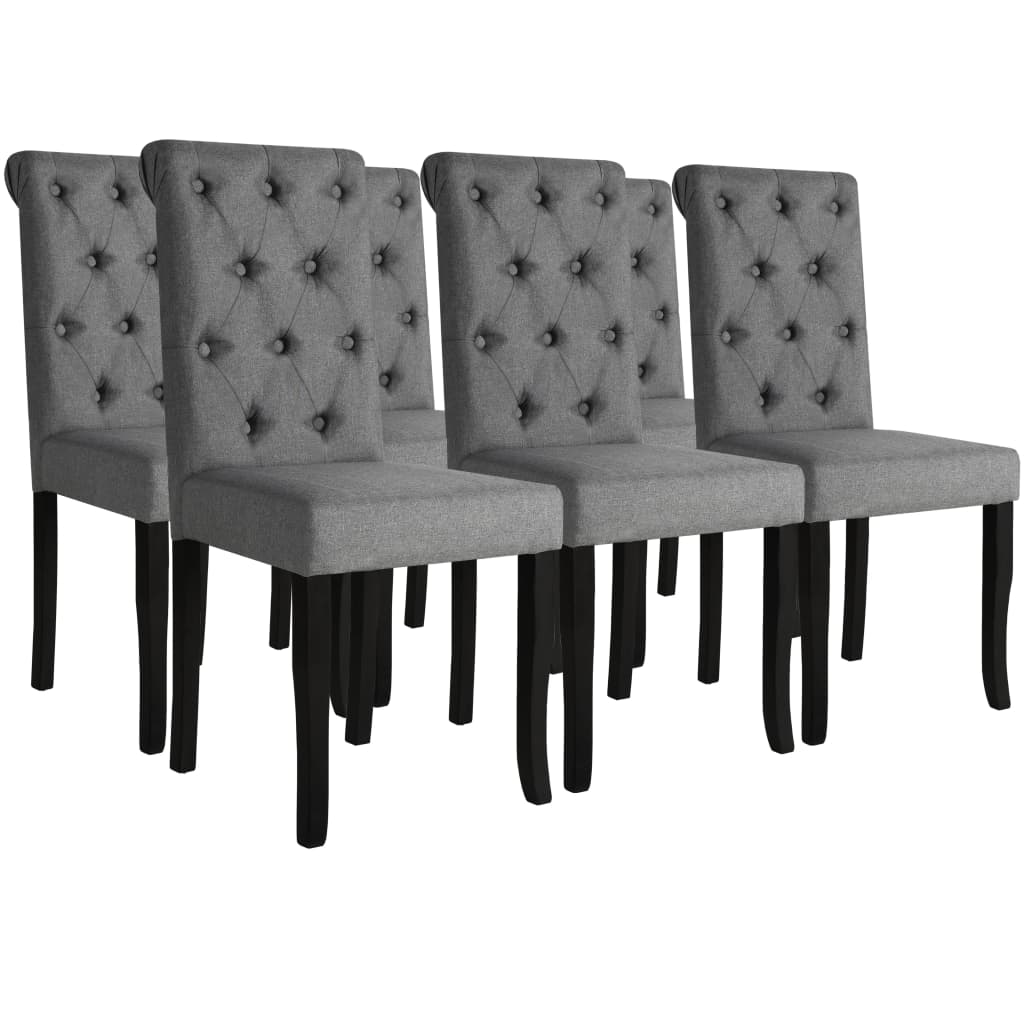 Chaises à manger lot de 6 gris foncé tissu - XIOS