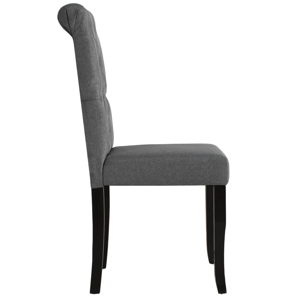 Chaises à manger lot de 6 gris foncé tissu - XIOS