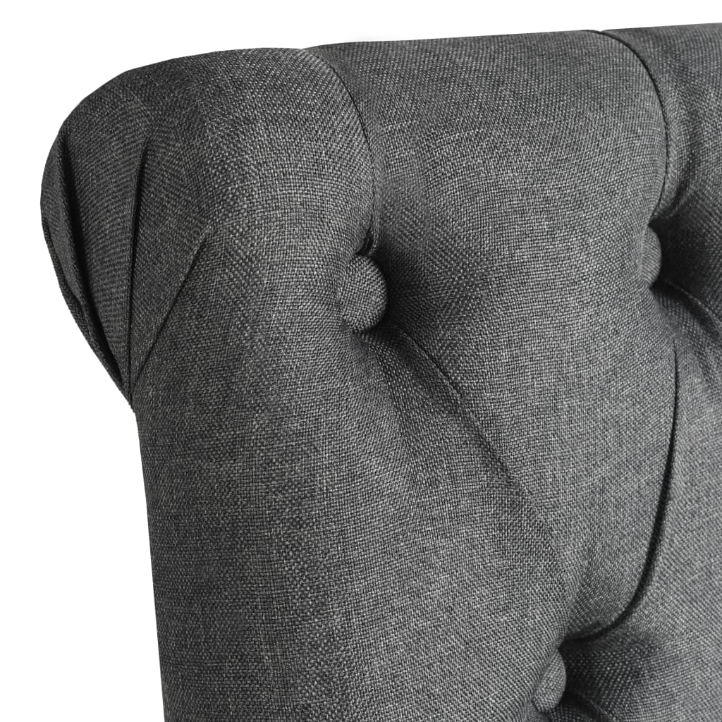 Chaises à manger lot de 6 gris foncé tissu - XIOS