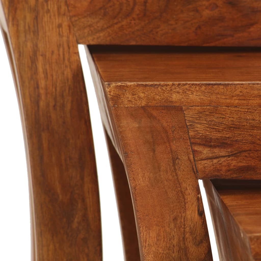 Table gigogne 3 pcs Bois massif d'acacia 50x35x50 cm Marron - XIOS