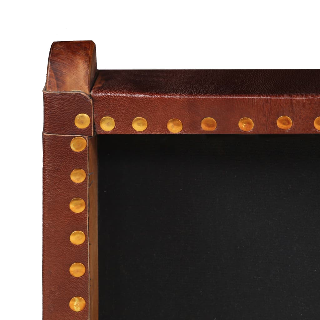 Chaise de relaxation pliable Marron Cuir véritable - XIOS