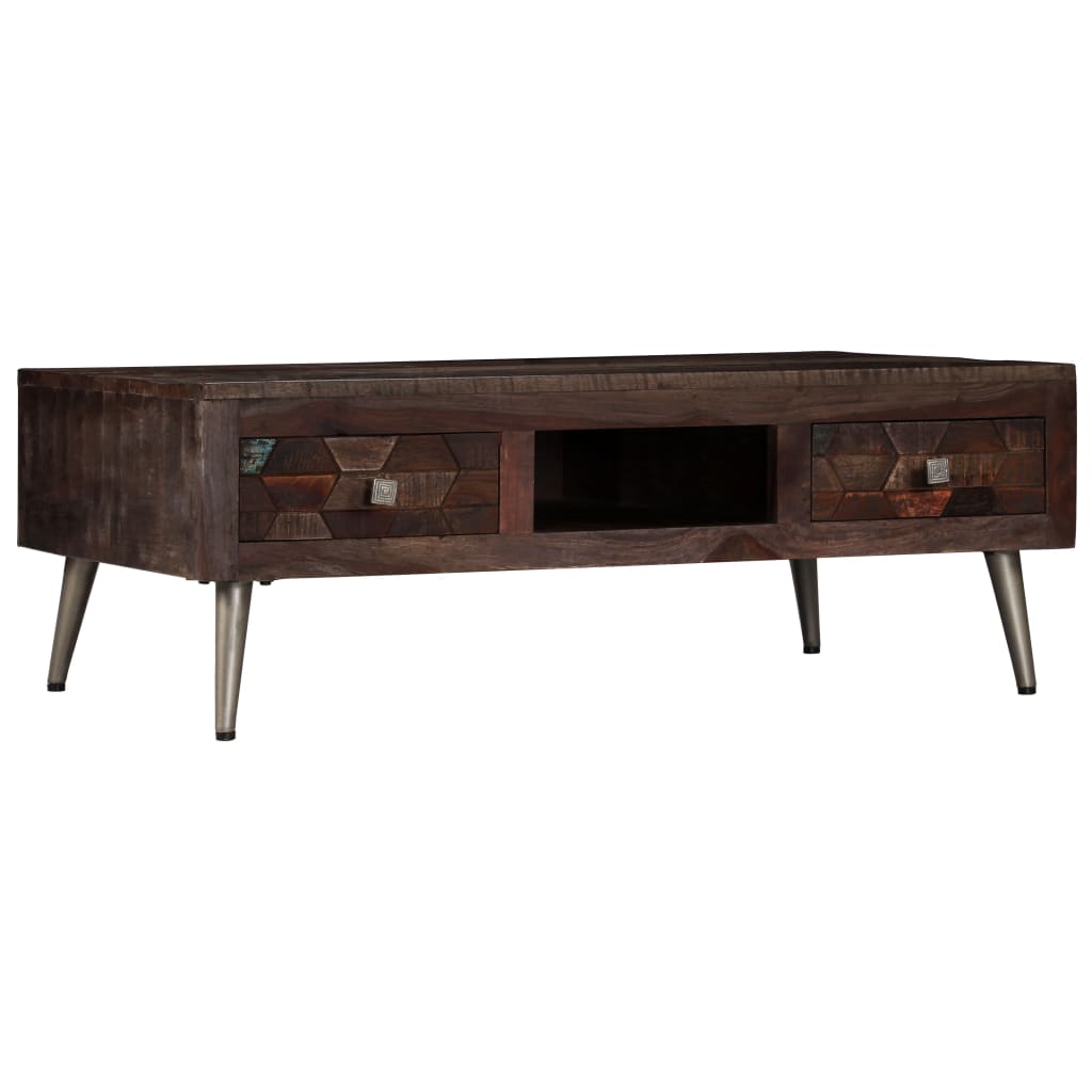 Table basse Bois de récupération solide 100x60x35 cm - XIOS