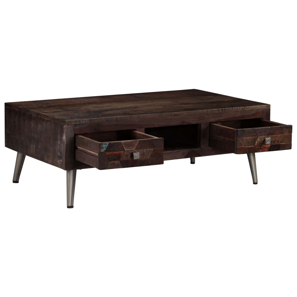 Table basse Bois de récupération solide 100x60x35 cm - XIOS