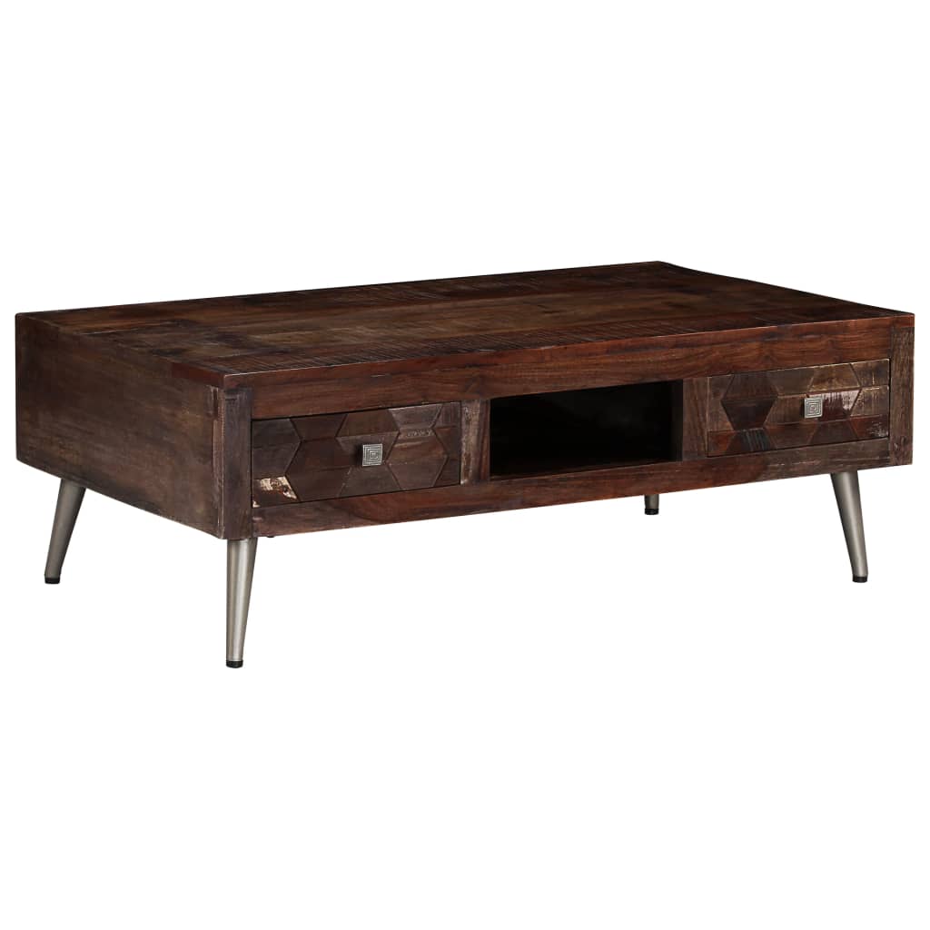 Table basse Bois de récupération solide 100x60x35 cm - XIOS