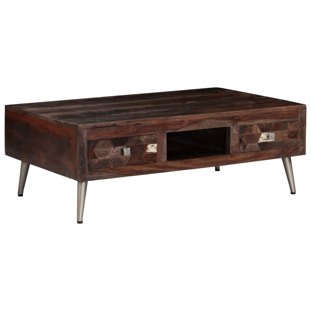 Table basse Bois de récupération solide 100x60x35 cm - XIOS