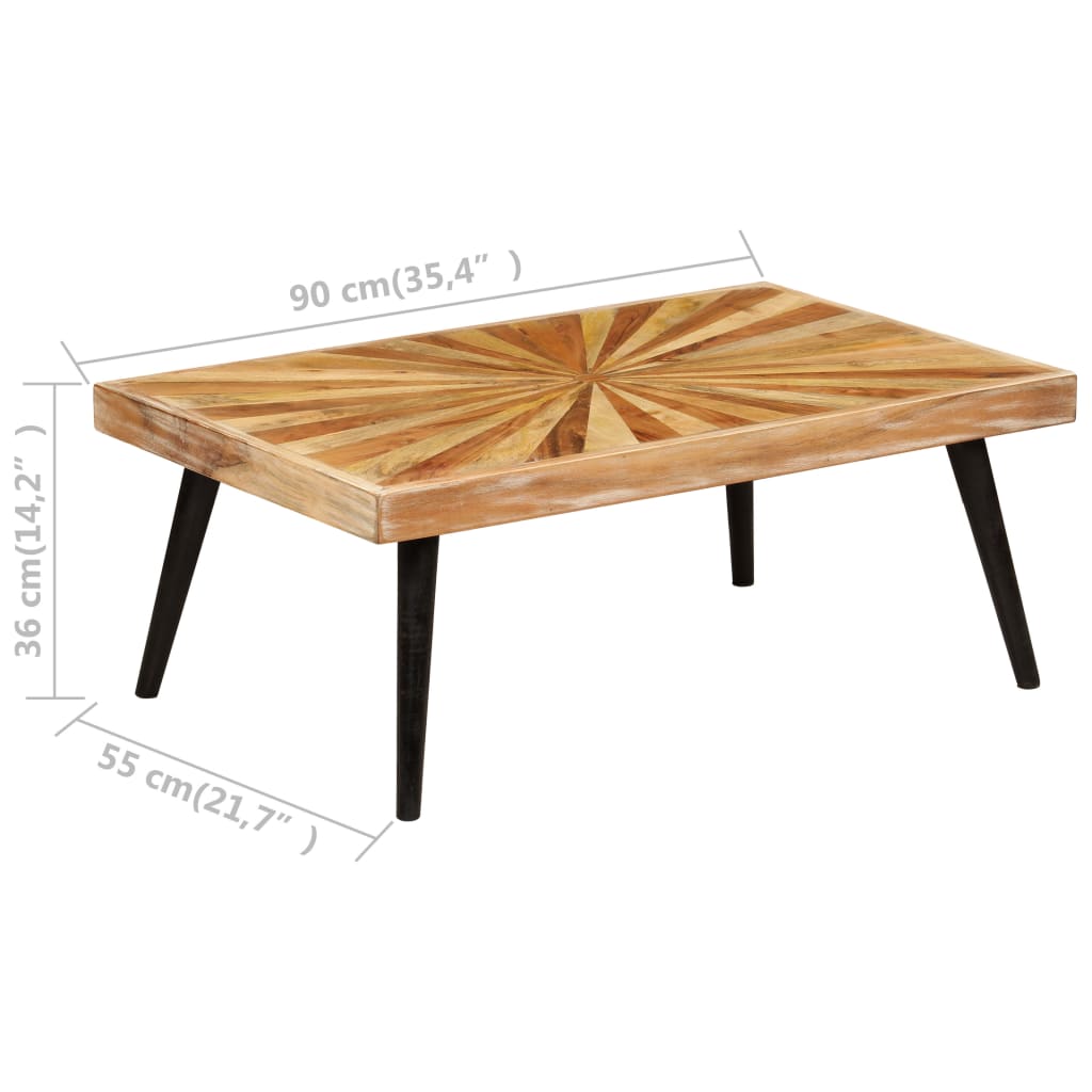 Table basse Bois de manguier massif 90x55x36 cm - XIOS